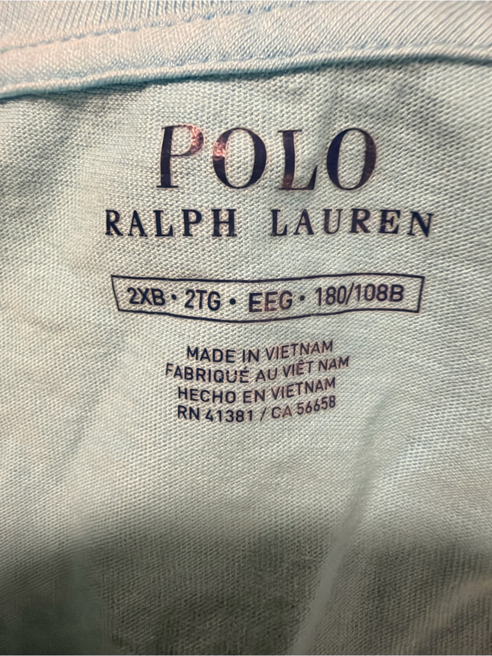 Polo Ralph Lauren Light Blue Short Sleeve T-Shirt 2XB